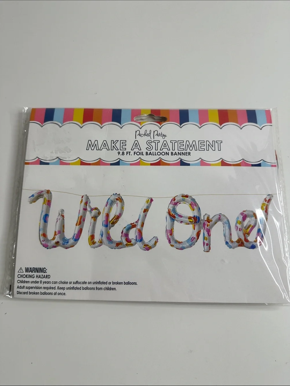 Packed Party Multicolor Confetti Foil 'Wild One' Balloon Banner